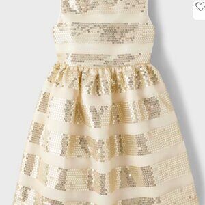 SPECIAL OCCASIONS BY GYMBOREE | Girls Sequin Striped Fit and Flare Dress